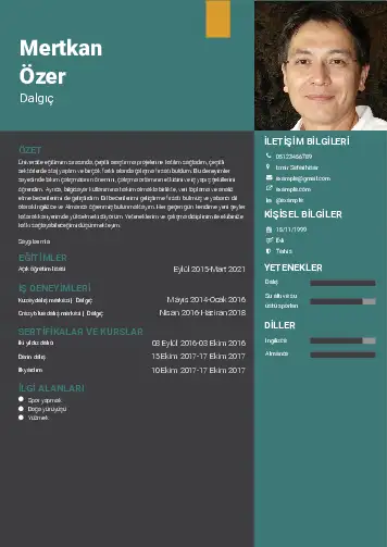 Dalgıç CV Örnekleri cv indir